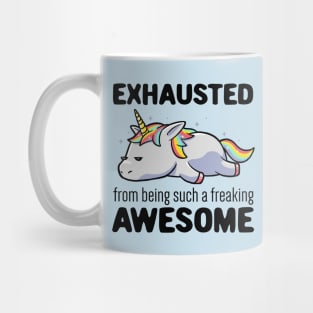 Exhausted From Being Awesome Lazy Unicorn Gift Mug